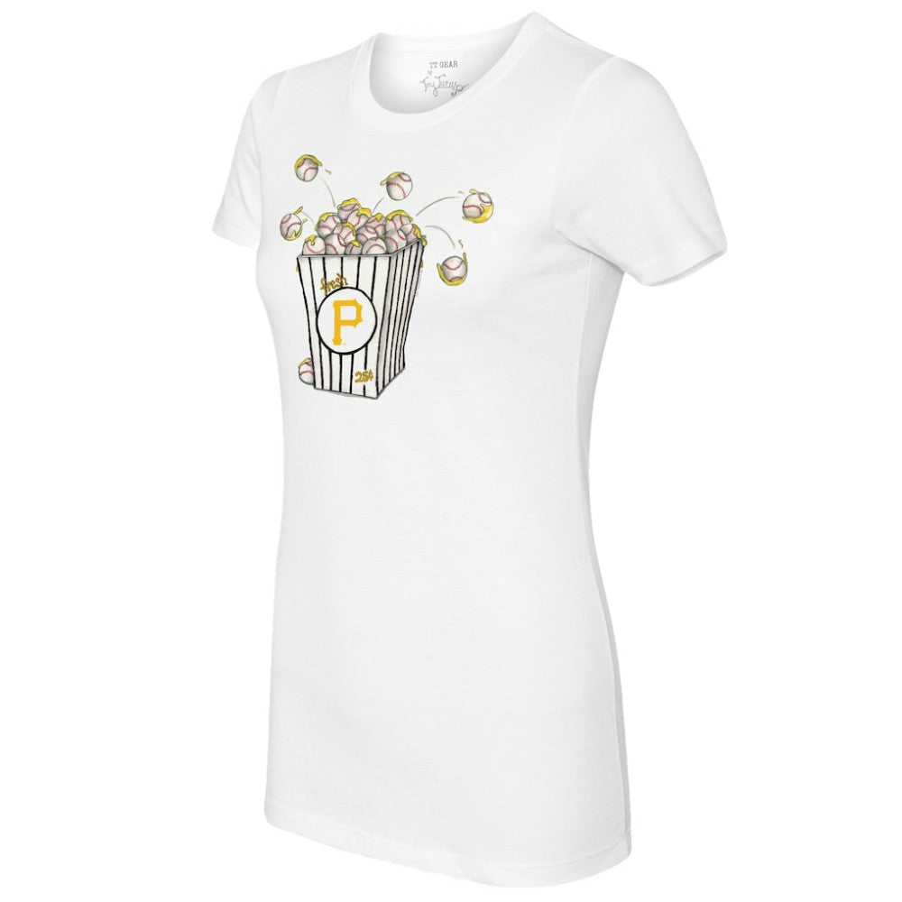 Pittsburgh Pirates Tiny Turnip Women's Popcorn T-Shirt - White T-shirts