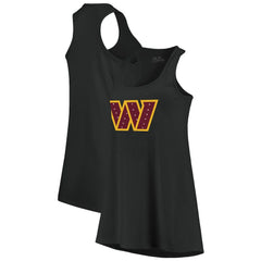 Washington Commanders Majestic Threads Women's Bling Scoop Neck Racerback Tank Top Black