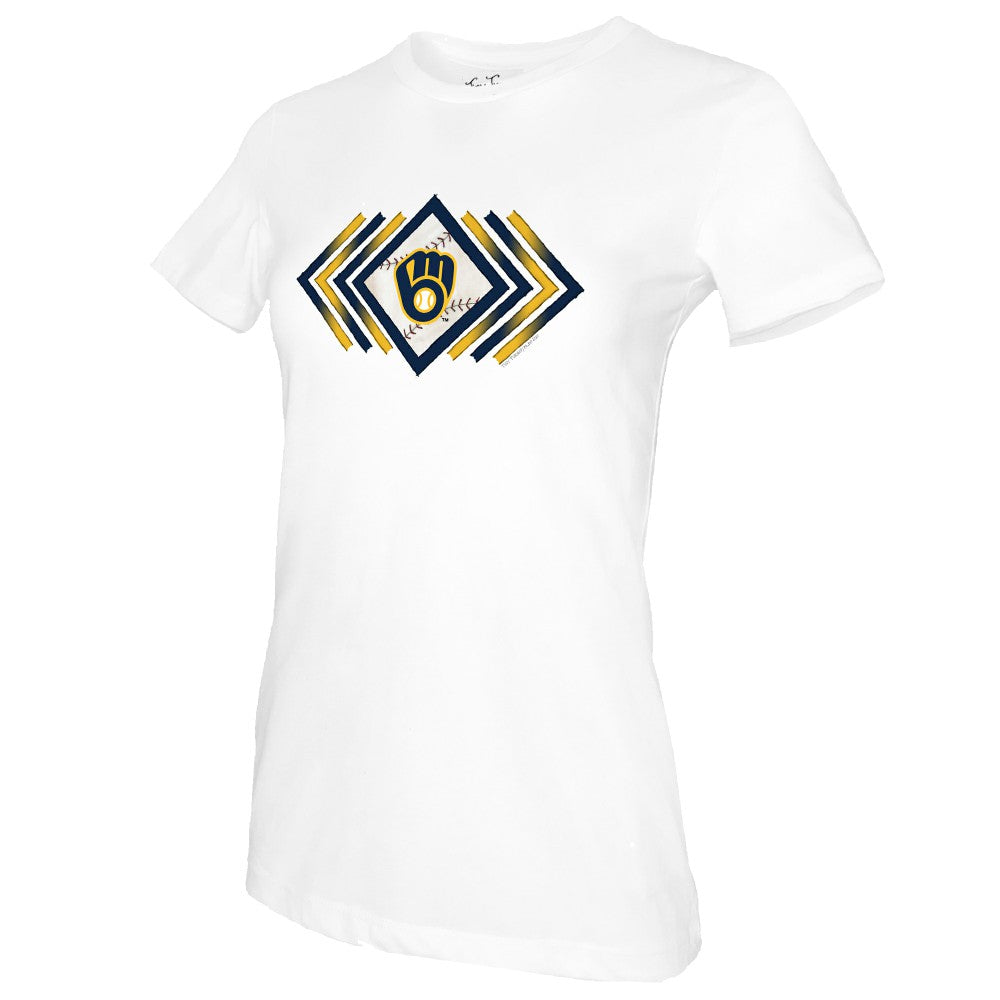 Milwaukee Brewers Tiny Turnip Women's Prism Arrows T-Shirt - White T-shirts