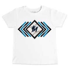 Miami Marlins Tiny Turnip Youth Prism Arrows T-Shirt - White T-shirts