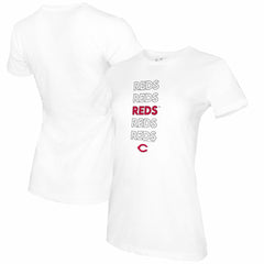 Cincinnati Reds Tiny Turnip Women's Stacked T-Shirt - White T-shirts