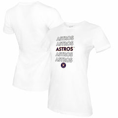 Houston Astros Tiny Turnip Women's Stacked T-Shirt - White T-shirts
