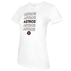 Houston Astros Tiny Turnip Women's Stacked T-Shirt - White T-shirts