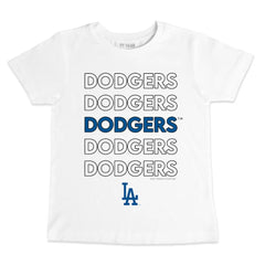 Los Angeles Dodgers Tiny Turnip Youth Stacked T-Shirt - White T-shirts