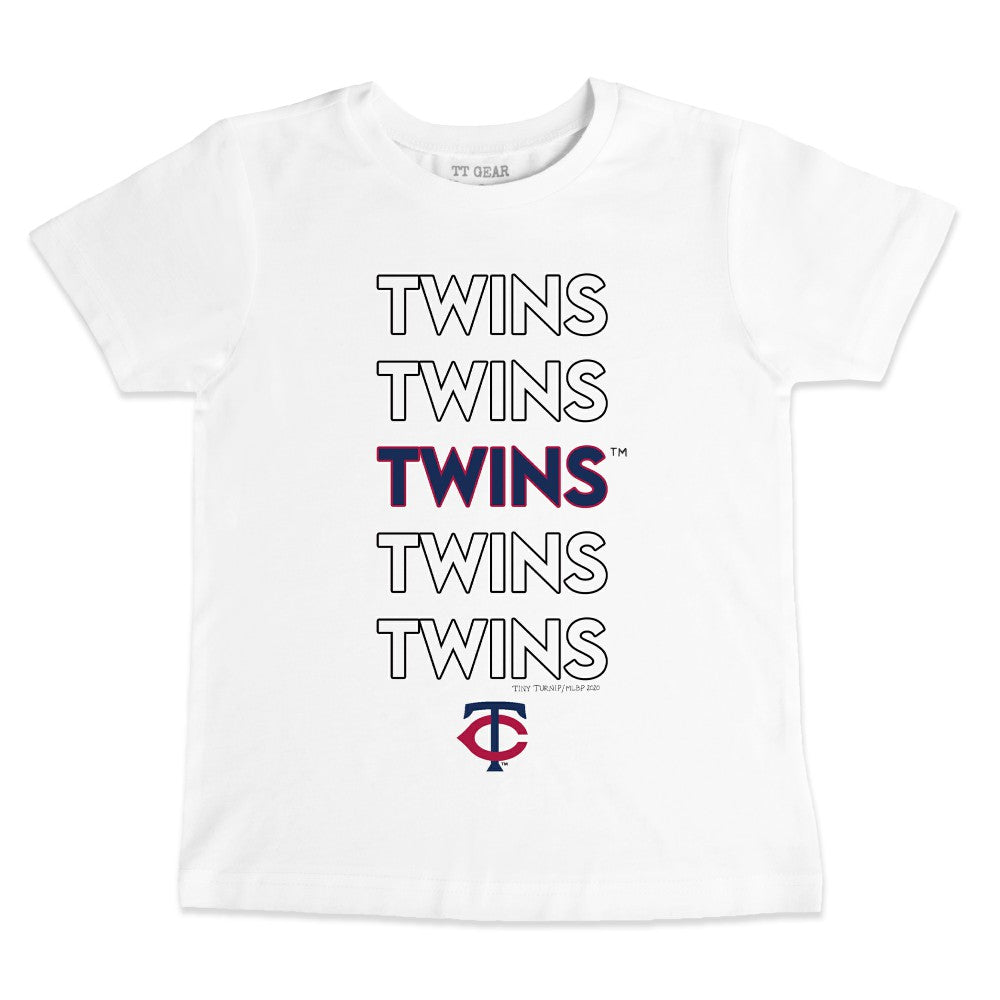 Minnesota Twins Tiny Turnip Youth Stacked T-Shirt - White T-shirts