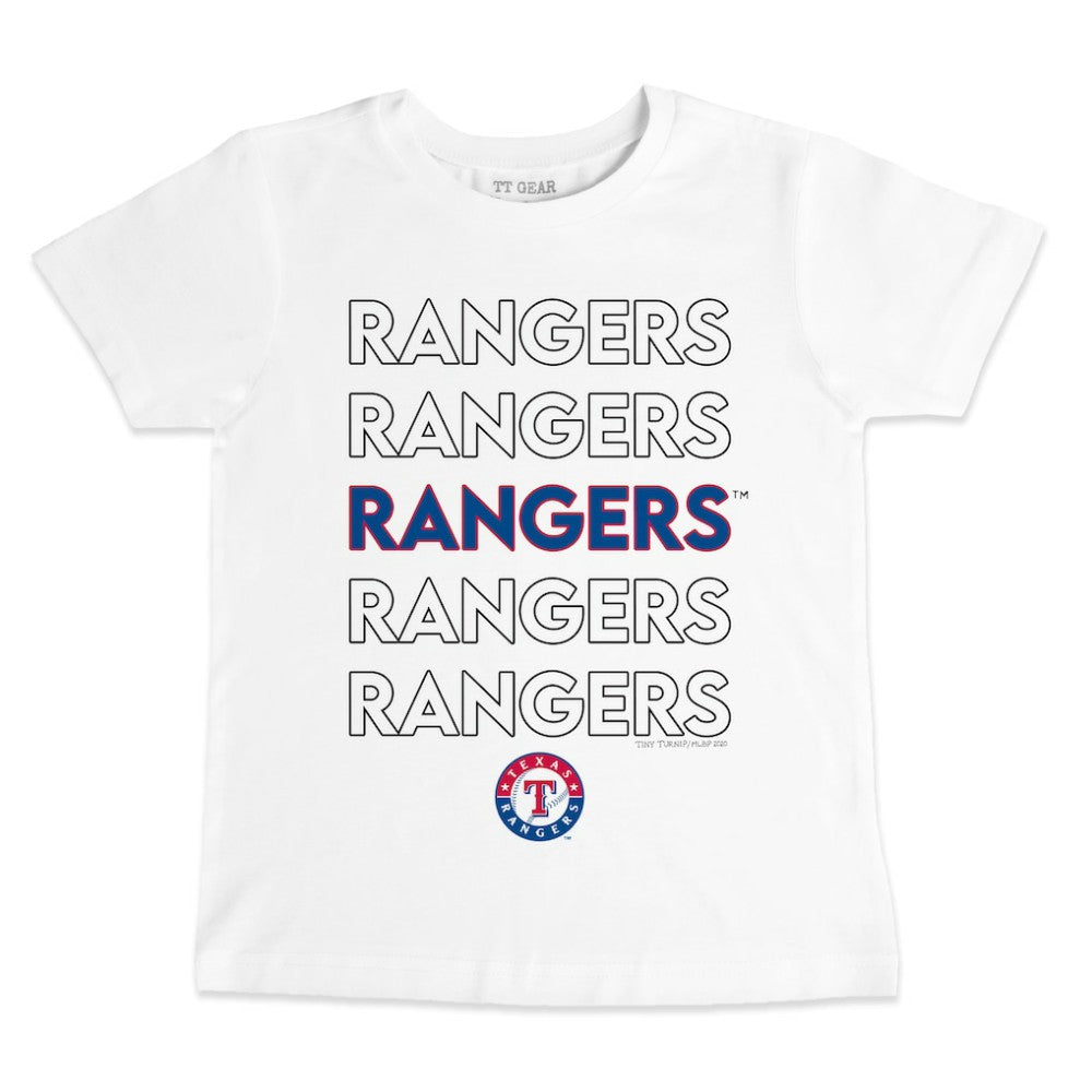 Texas Rangers Tiny Turnip Youth Stacked T-Shirt - White T-shirts