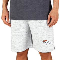 Denver Broncos Concepts Sport Throttle Knit Jam Shorts White/Charcoal