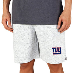New York Giants Concepts Sport Throttle Knit Jam Shorts White/Charcoal