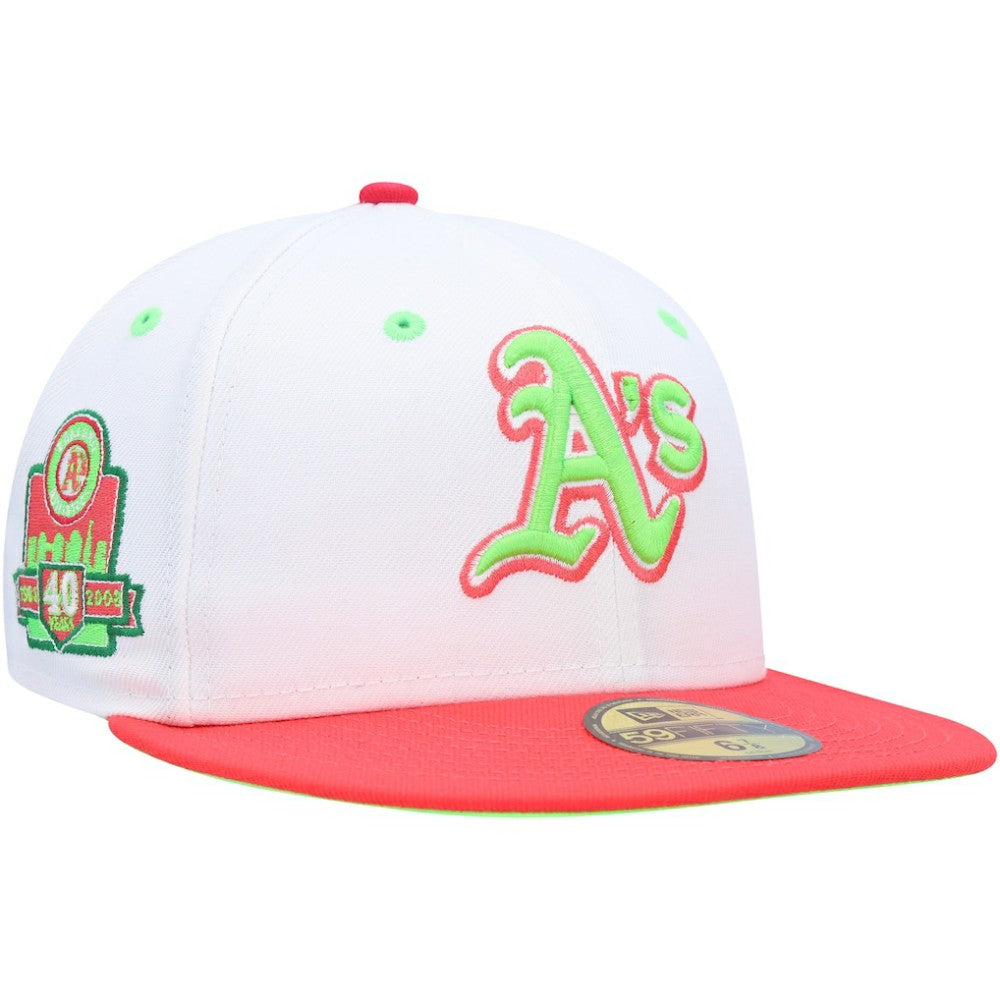 Athletics New Era 40th Anniversary Strawberry Lolli 59FIFTY Fitted Hat - White/Coral Hats
