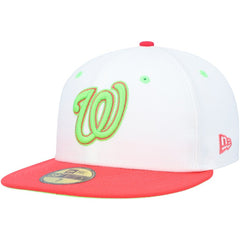 Washington Nationals New Era  Robert F. Kennedy Memorial Stadium Strawberry Lolli 59FIFTY Fitted Hat - White/Coral Hats
