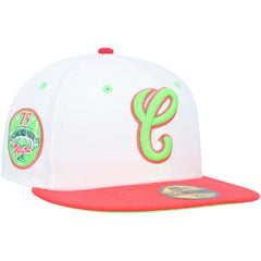 Chicago White Sox New Era Cooperstown Collection Comiskey Park 75th Anniversary Strawberry Lolli 59FIFTY Fitted Hat - White/Coral Hats