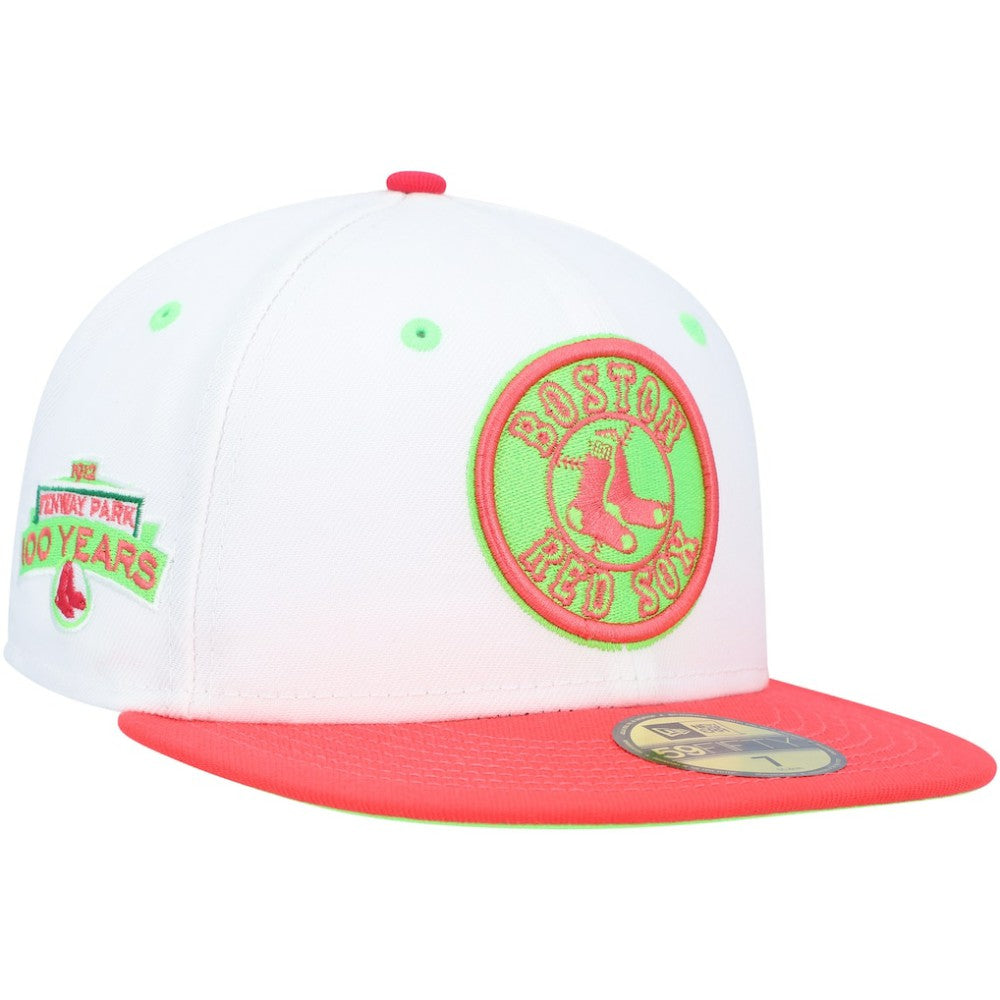 Boston Red Sox New Era  Fenway Park 100th Anniversary  Strawberry Lolli 59FIFTY Fitted Hat - White/Coral Hats