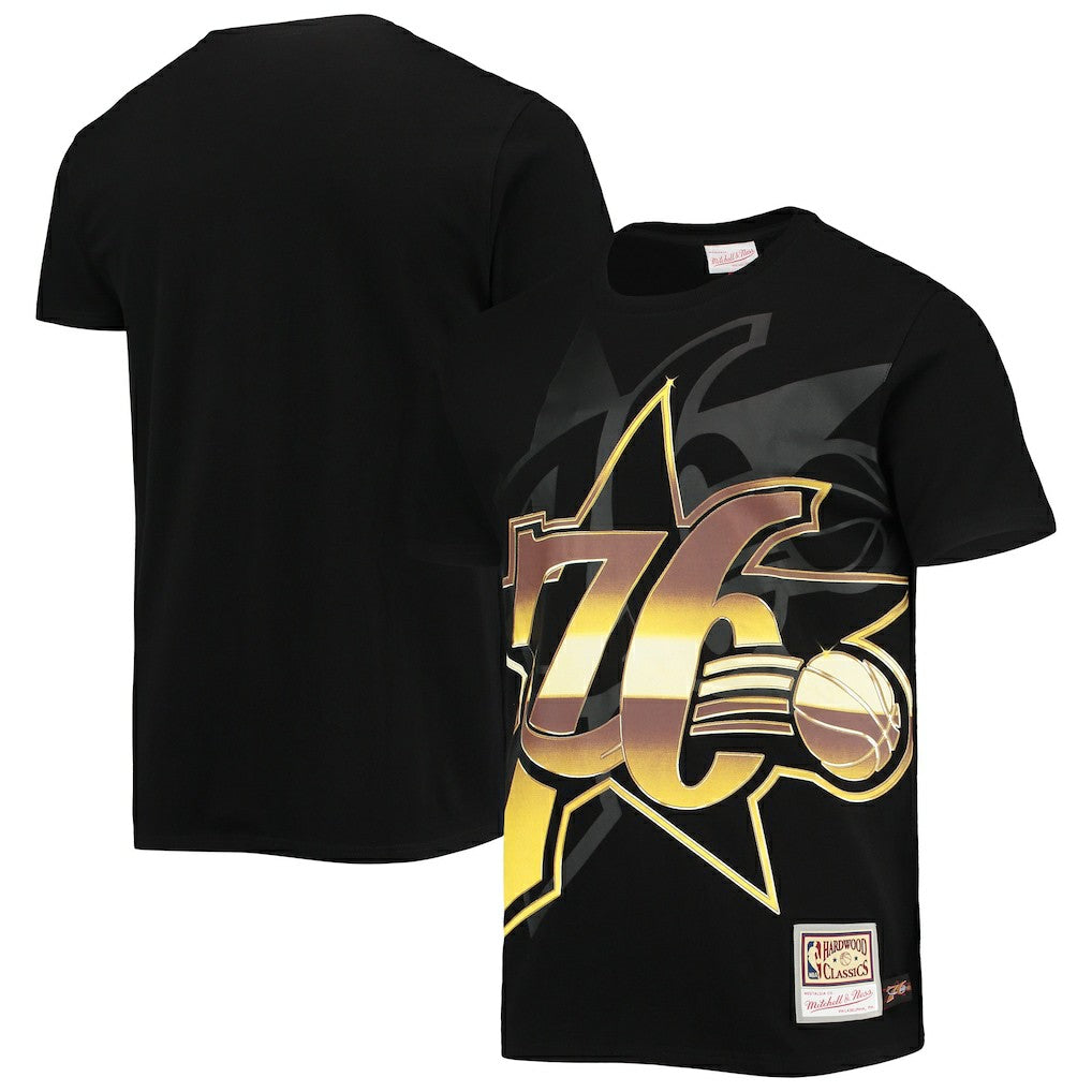 Philadelphia 76ers Big & Tall Hardwood Classics Big Face 4.0 T-Shirt Black