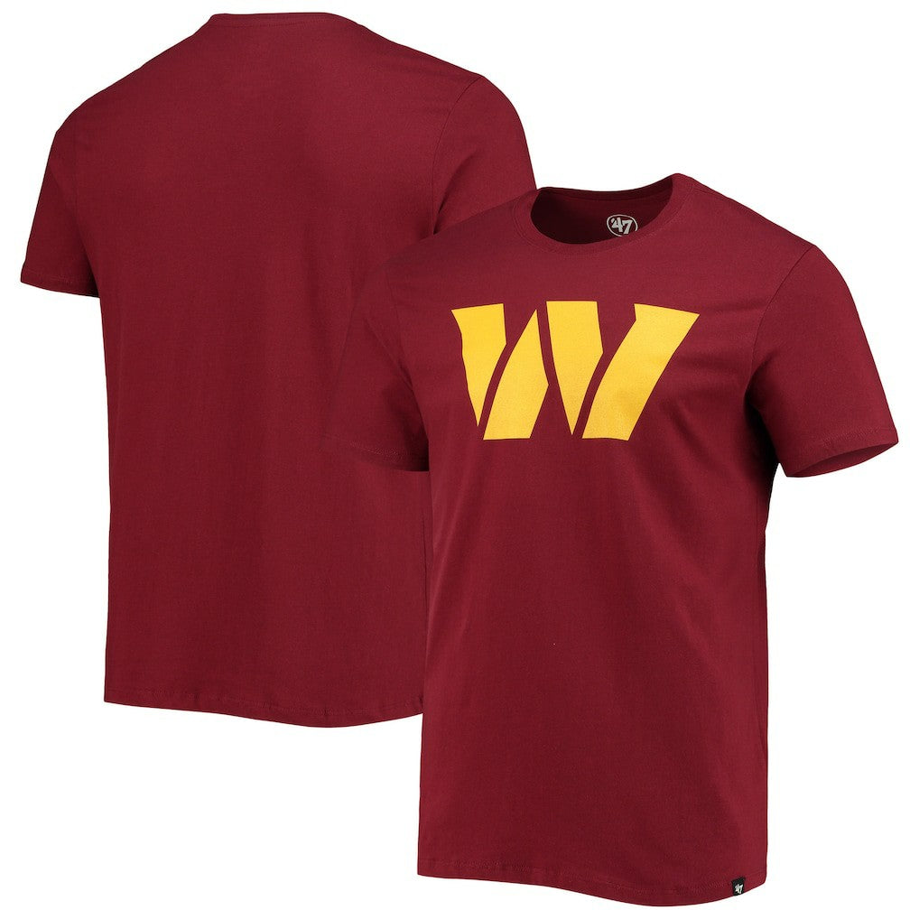 Washington Commanders '47 Logo Imprint Super Rival T-Shirt Burgundy