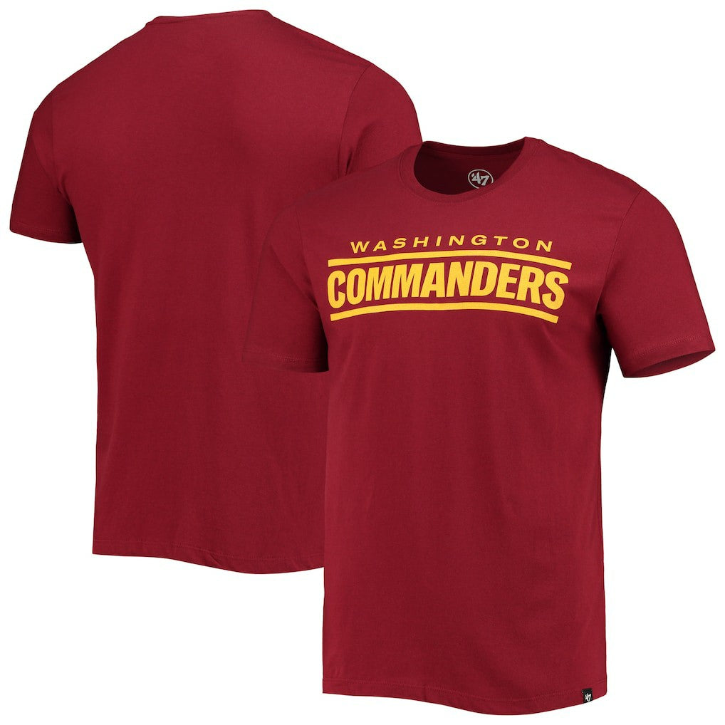 Washington Commanders '47 Wordmark Imprint Super Rival T-Shirt Burgundy