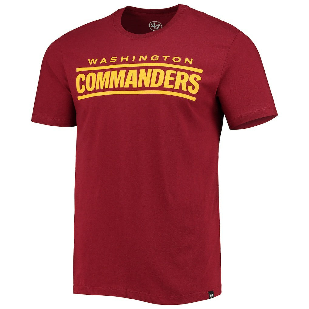 Washington Commanders '47 Wordmark Imprint Super Rival T-Shirt Burgundy