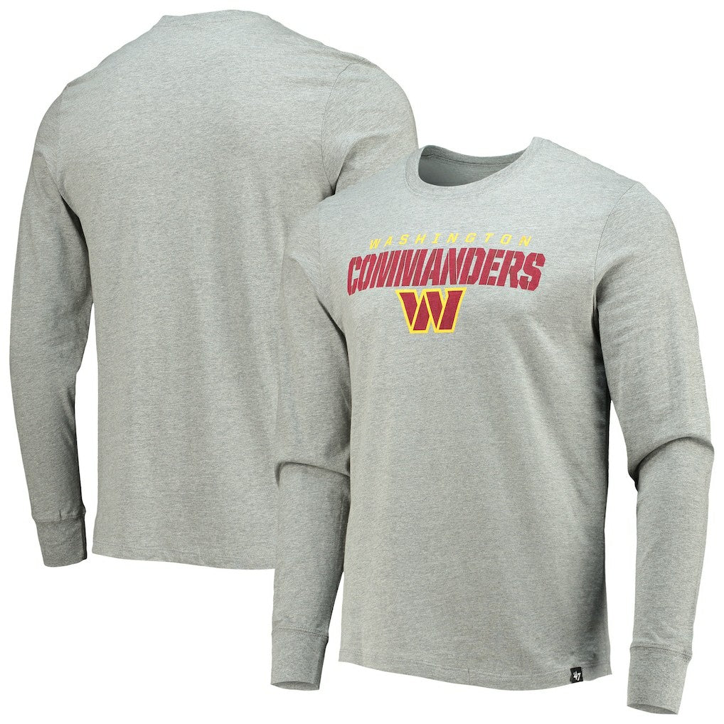 Washington Commanders '47 Traction Super Rival Long Sleeve T-Shirt Heathered Gray
