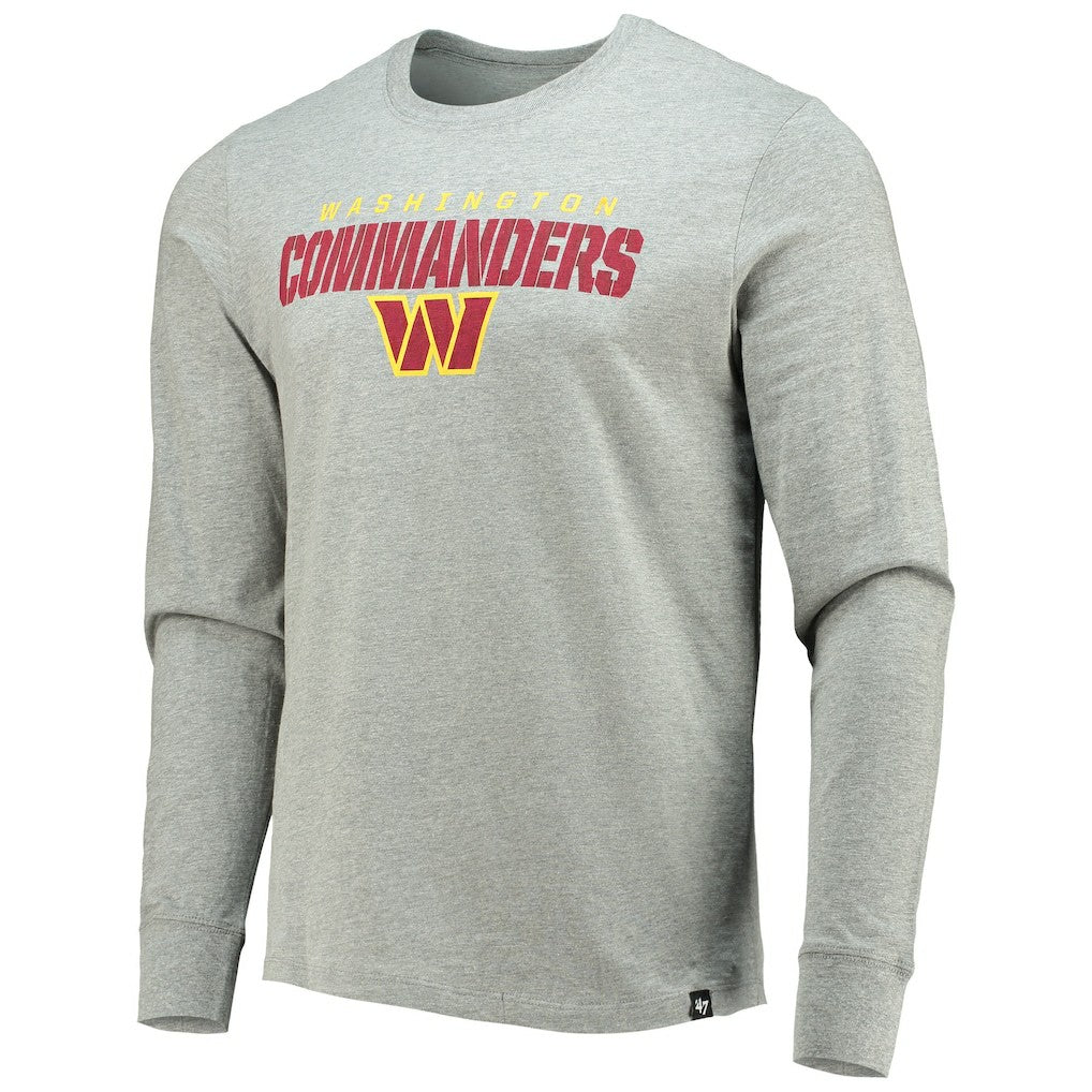 Washington Commanders '47 Traction Super Rival Long Sleeve T-Shirt Heathered Gray