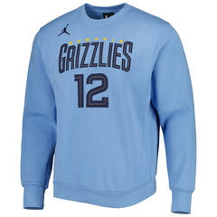Ja Morant Memphis Grizzlies Jordan Brand Statement Name & Number Pullover Sweatshirt Light Blue