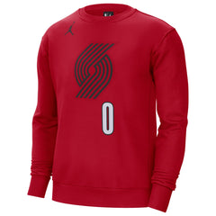 Damian Lillard Portland Trail Blazers Jordan Brand Statement Name & Number Pullover Sweatshirt Red