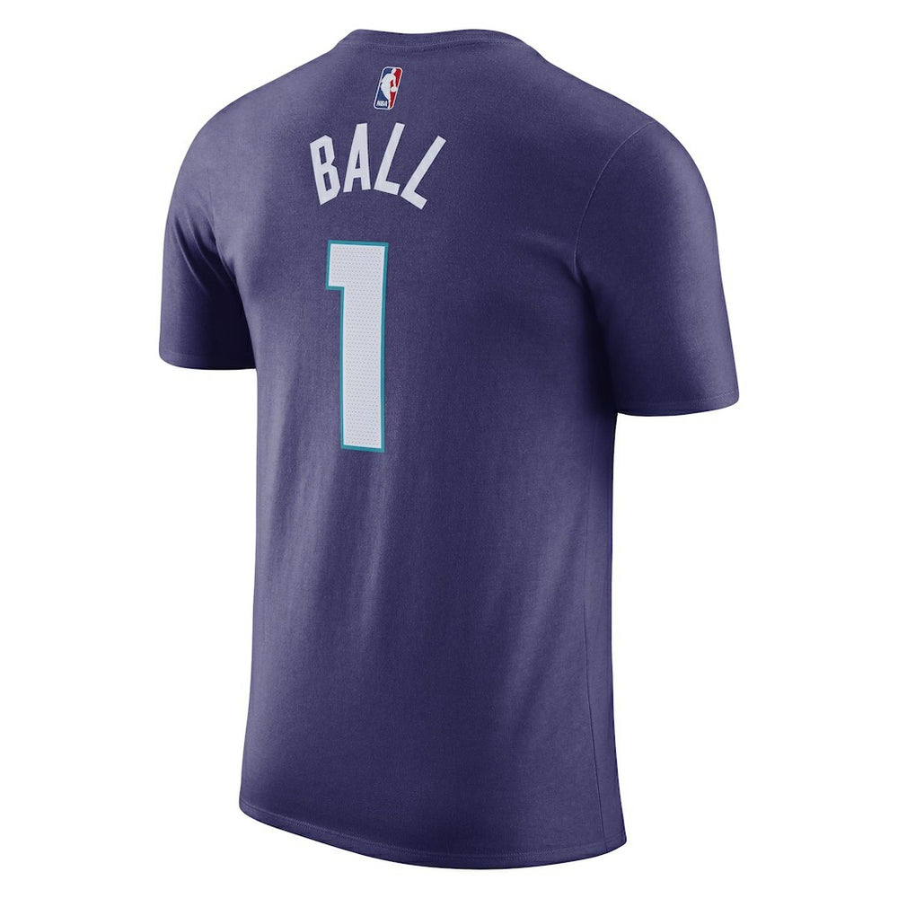 LaMelo Ball Charlotte Hornets Jordan Brand 2022/23 Statement Edition Name & Number T-Shirt Purple