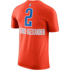 Shai Gilgeous-Alexander Oklahoma City Thunder Jordan Brand 2022/23 Statement Edition Name & Number T-Shirt Orange