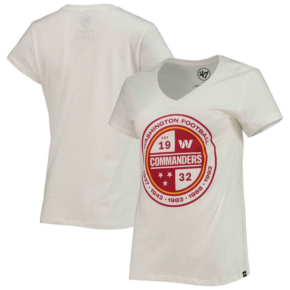 Washington Commanders '47 Women's Imprint Ultra Rival V-Neck T-Shirt White