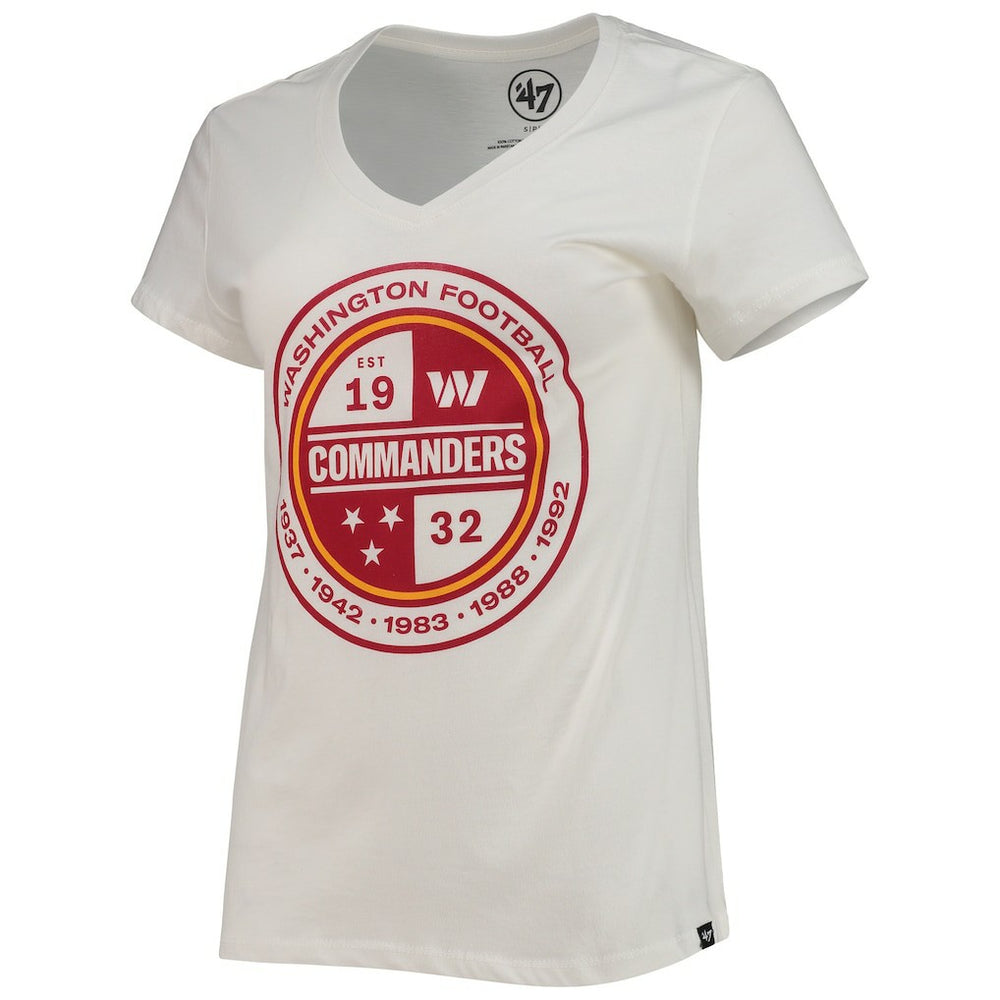 Washington Commanders '47 Women's Imprint Ultra Rival V-Neck T-Shirt White