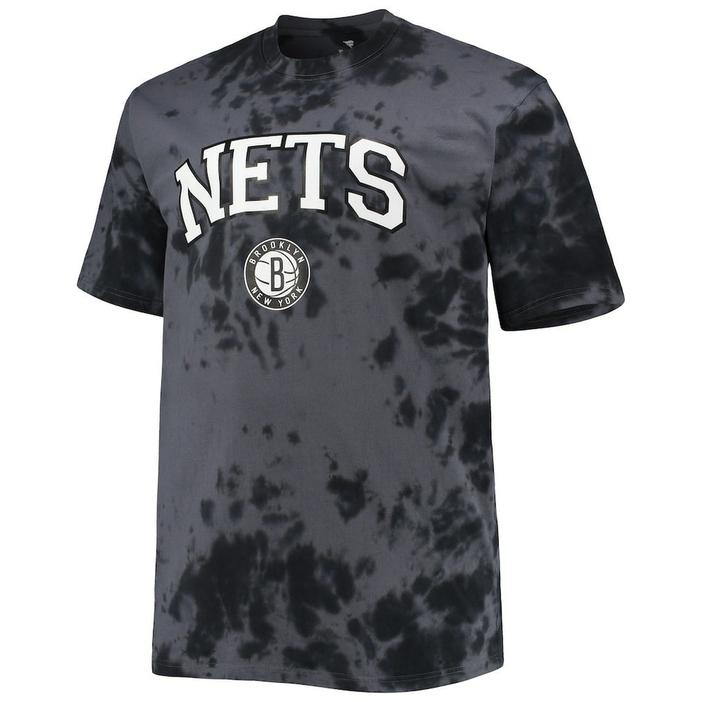 Brooklyn Nets Big & Tall Marble Dye Tonal Performance T-Shirt Black