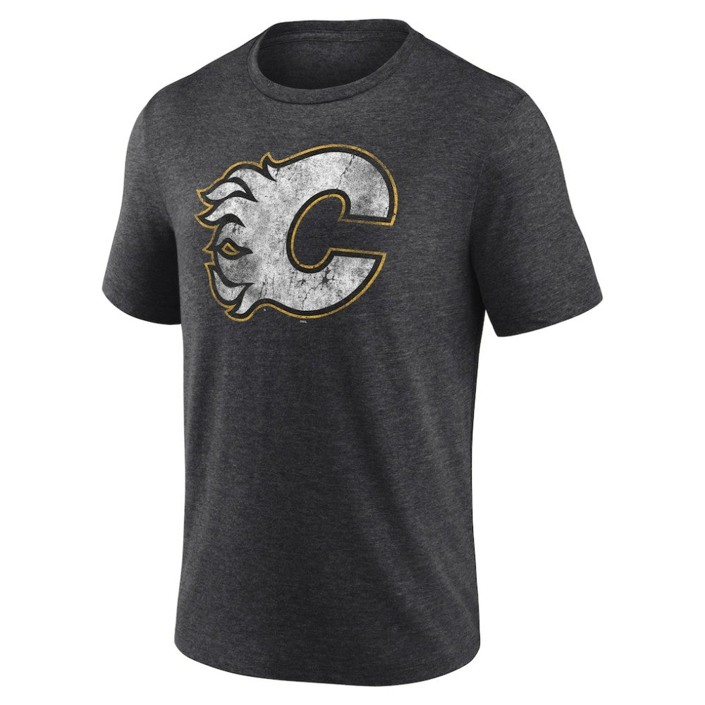 NHL Calgary Flames Wraparound Tri-Blend T-Shirt - Charcoal