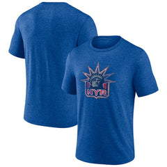 NHL New York Rangers Wraparound Tri-Blend T-Shirt - Blue