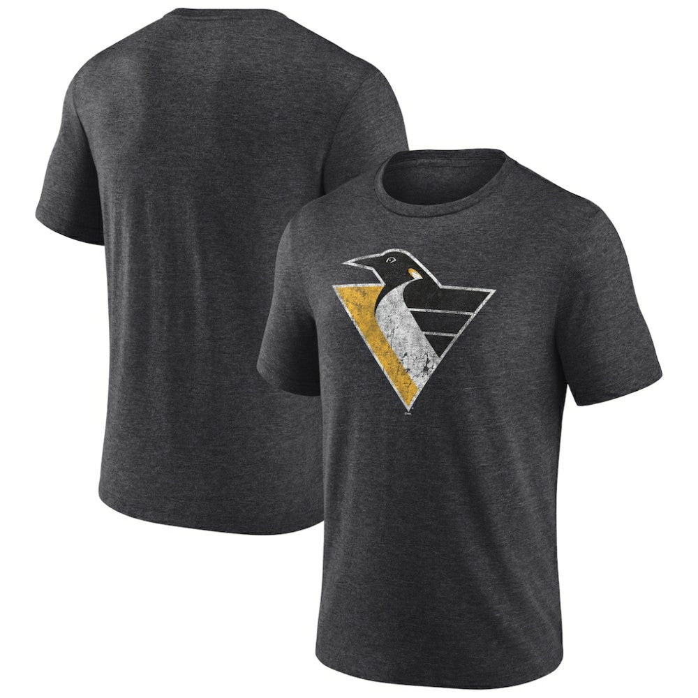NHL Pittsburgh Penguins Wraparound Tri-Blend T-Shirt - Charcoal