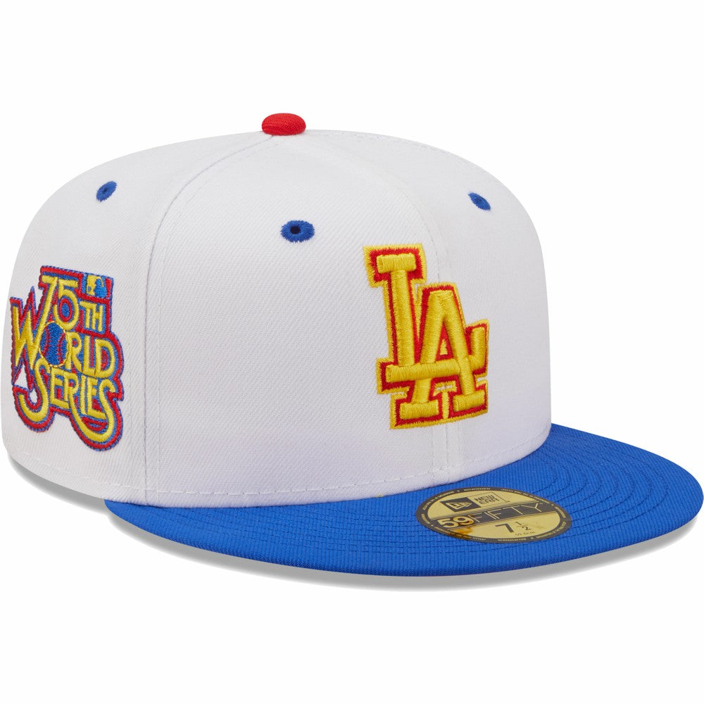 Los Angeles Dodgers New Era 75th World Series Cherry Lolli 59FIFTY Fitted Hat - White/Royal Hats