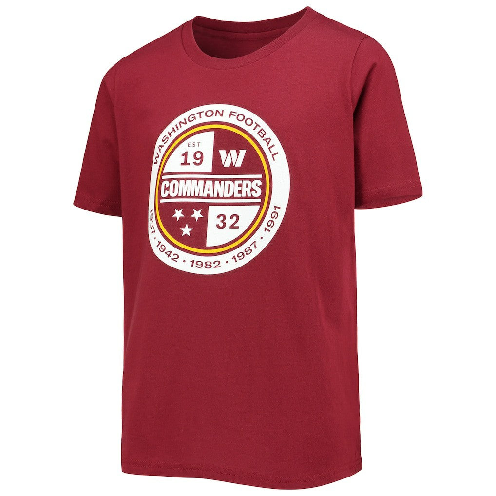 Washington Commanders Youth Secondary Logo T-Shirt Burgundy