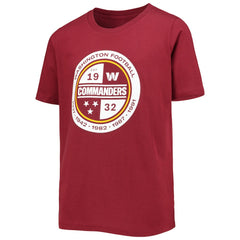 Washington Commanders Youth Secondary Logo T-Shirt Burgundy