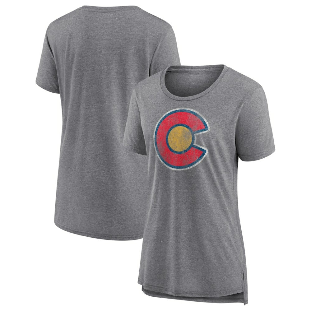 NHL Colorado Avalanche Women's Slow Whistle Tri-Blend T-Shirt - Gray