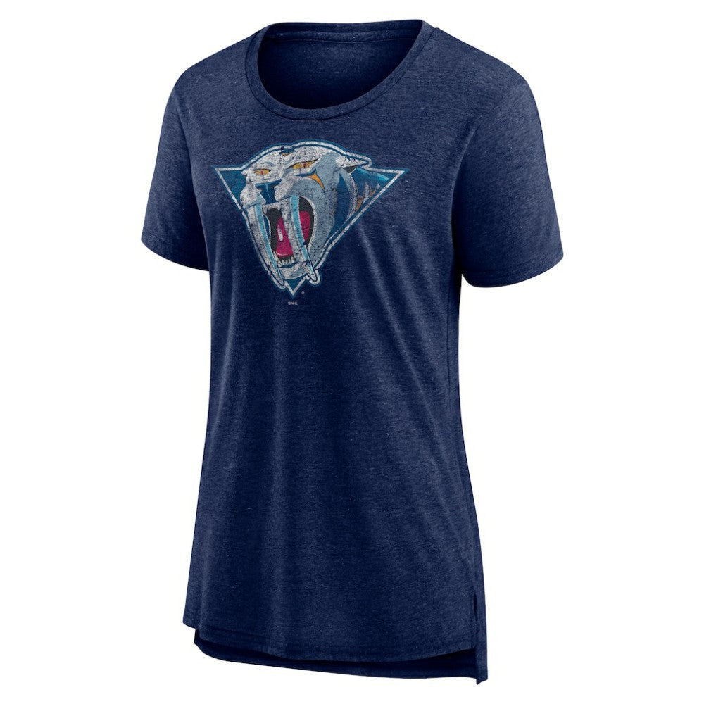 NHL Nashville Predators Women's Slow Whistle Tri-Blend T-Shirt - Navy