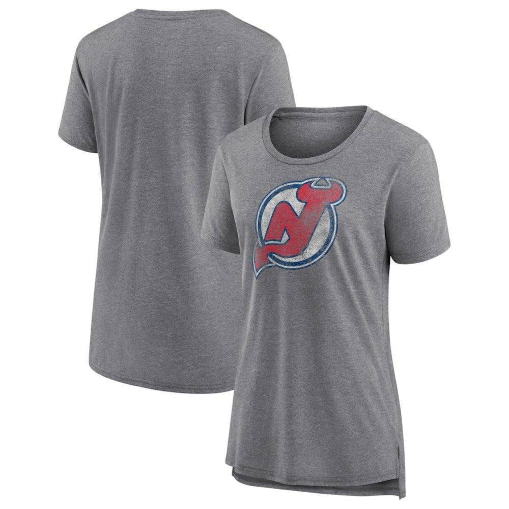 NHL New Jersey Devils Women's Slow Whistle Tri-Blend T-Shirt - Gray