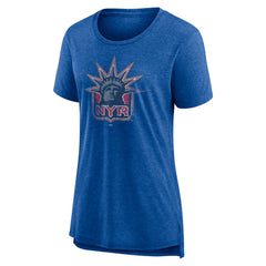 NHL New York Rangers Women's Slow Whistle Tri-Blend T-Shirt - Blue