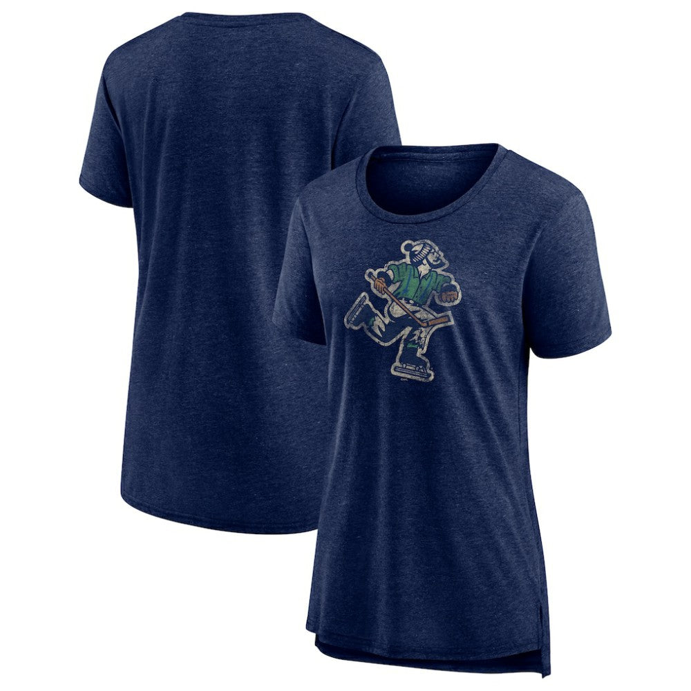 NHL Vancouver Canucks Women's Slow Whistle Tri-Blend T-Shirt - Navy