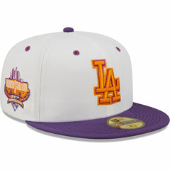 Los Angeles Dodgers New Era 40th Anniversary at Dodger Stadium Grape Lolli 59FIFTY Fitted Hat - White/Purple Hats