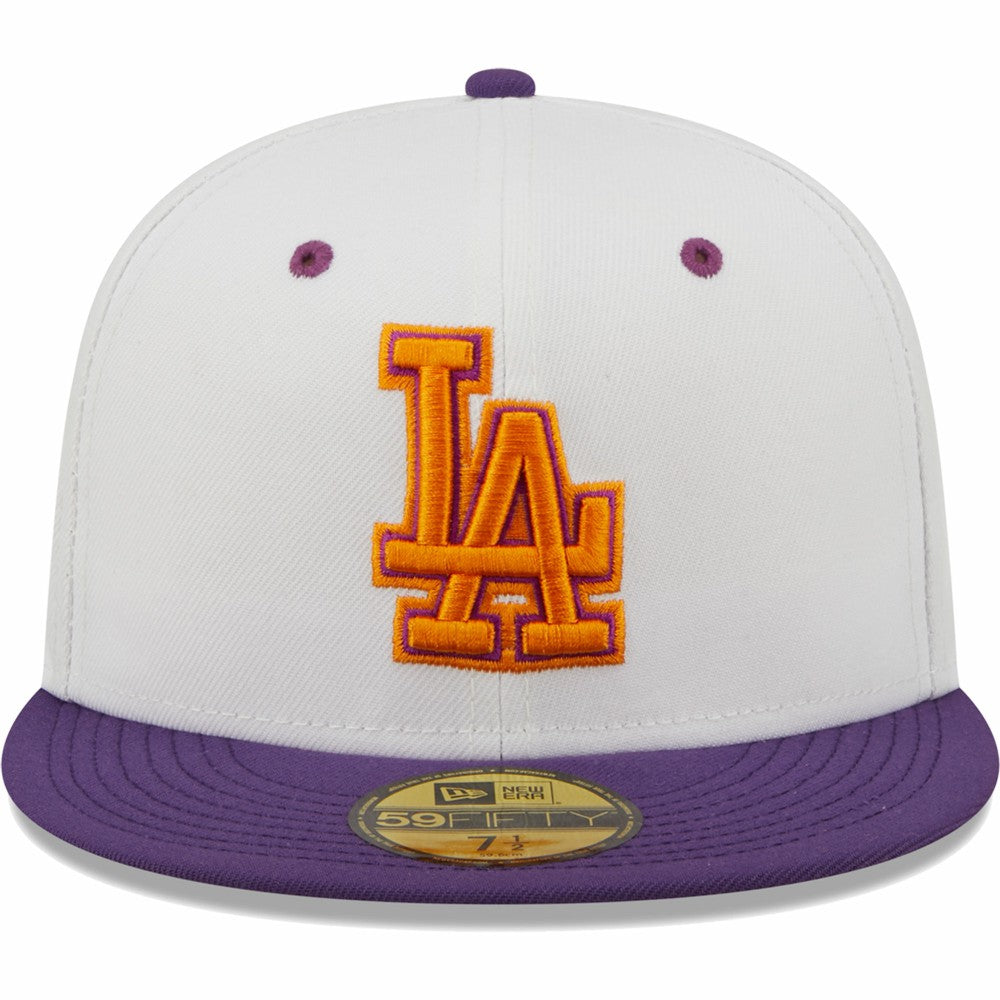 Los Angeles Dodgers New Era 40th Anniversary at Dodger Stadium Grape Lolli 59FIFTY Fitted Hat - White/Purple Hats