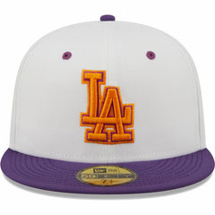 Los Angeles Dodgers New Era 40th Anniversary at Dodger Stadium Grape Lolli 59FIFTY Fitted Hat - White/Purple Hats