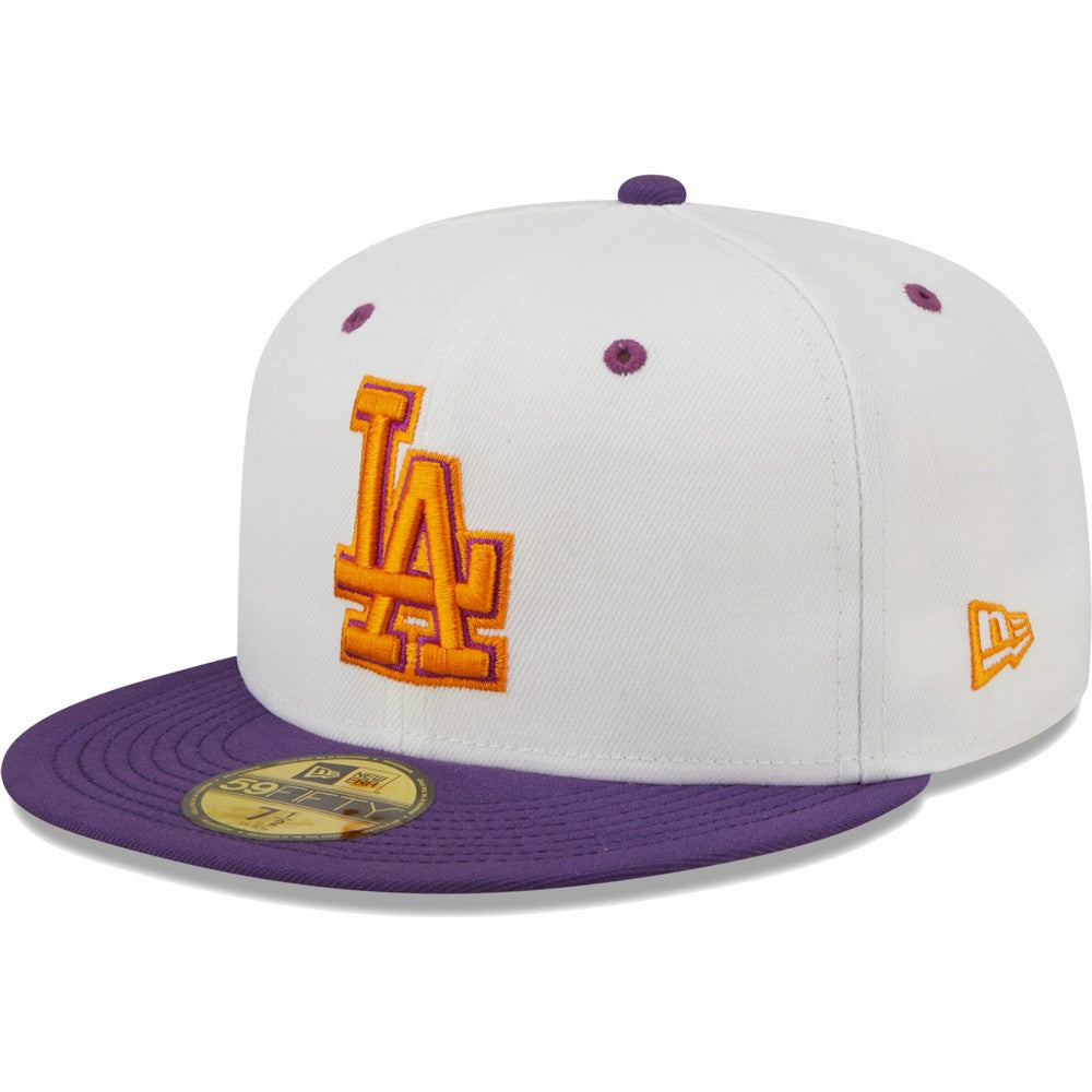 Los Angeles Dodgers New Era 40th Anniversary at Dodger Stadium Grape Lolli 59FIFTY Fitted Hat - White/Purple Hats