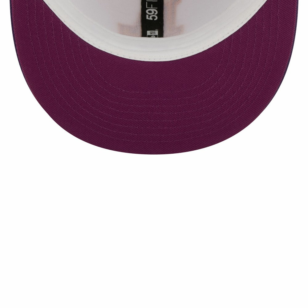 Los Angeles Dodgers New Era 40th Anniversary at Dodger Stadium Grape Lolli 59FIFTY Fitted Hat - White/Purple Hats