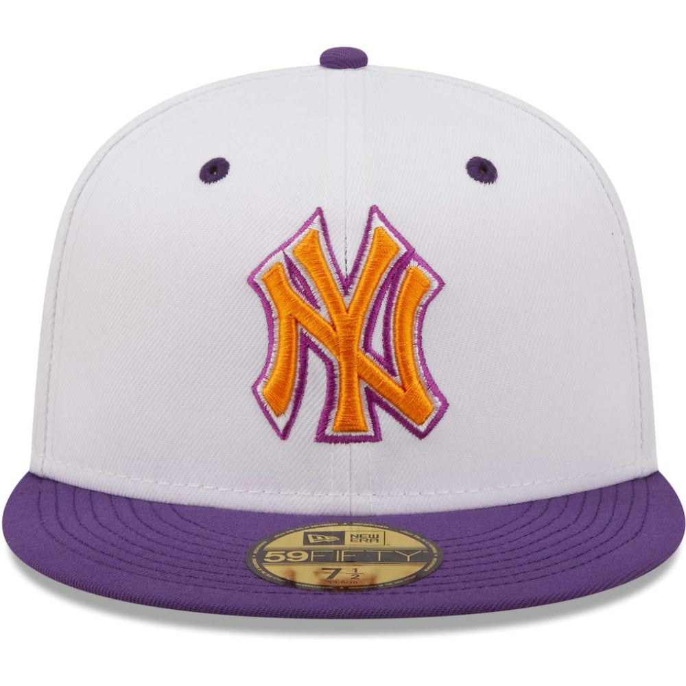 New York Yankees New Era 2000 World Series Grape Lolli 59FIFTY Fitted Hat - White/Purple Hats