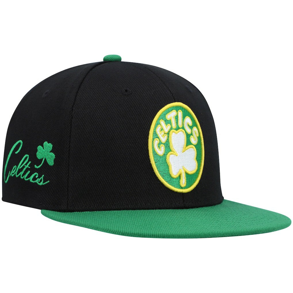 Boston Celtics Hardwood Classics Snapback Hat Black/Kelly Green