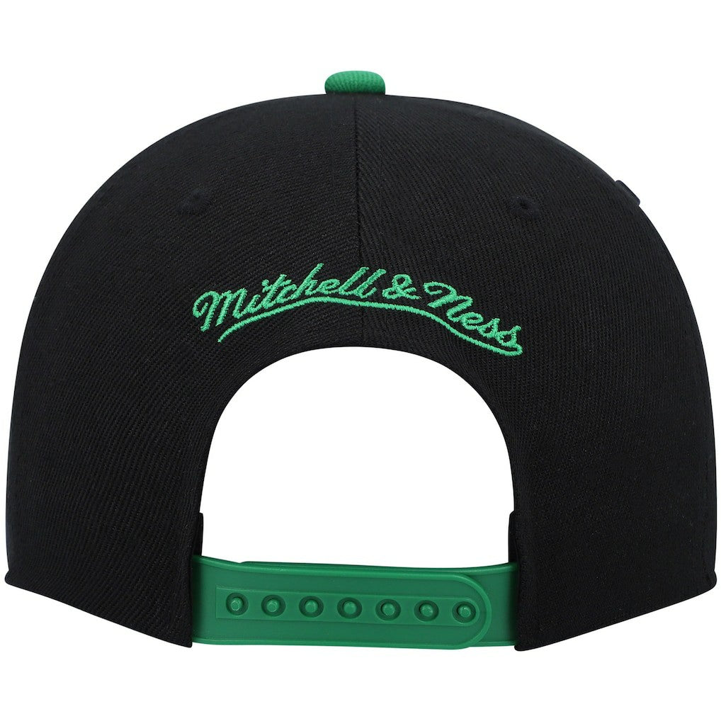 Boston Celtics Hardwood Classics Snapback Hat Black/Kelly Green