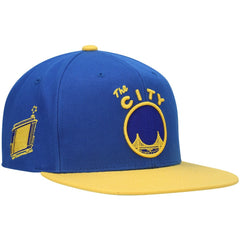 Golden State Warriors Hardwood Classics Snapback Hat Royal/Gold