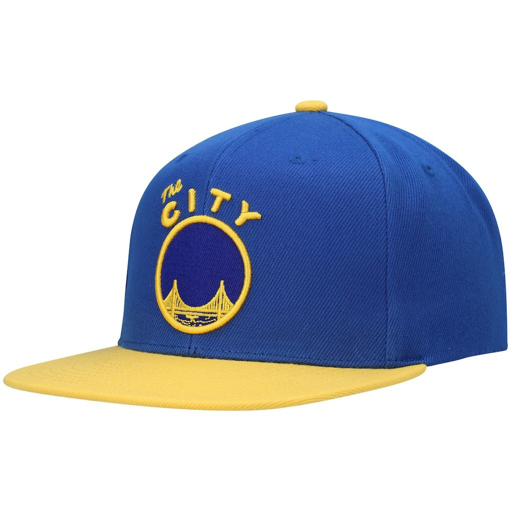 Golden State Warriors Hardwood Classics Snapback Hat Royal/Gold